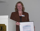 Ulrike Müller (University of Heidelberg, Germany) is presenting the award certificate